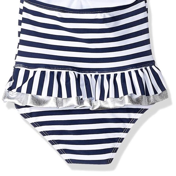 Kiko & Max Stripe Ruffle Halter Swimsuit NWT - Picture 3 of 3